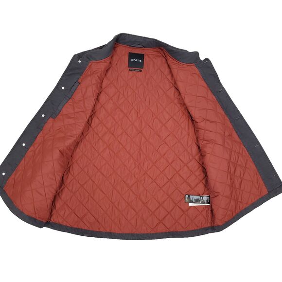 PrAna Mens Trembly Canvas Chore Vest Quilted Gray XXL Workwear Barn Coat Gorp - Picture 3 of 13